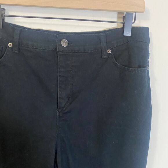 Gloria Vanderbilt Amanda Stretch High Rise Straight Leg Jeans Black Sz 12 Short - Picture 3 of 12
